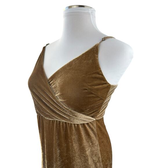 Mia Joy Crushed Velvet Maxi Sleeveless Dress Mocha Brown Women's Size Large - Picture 3 of 15